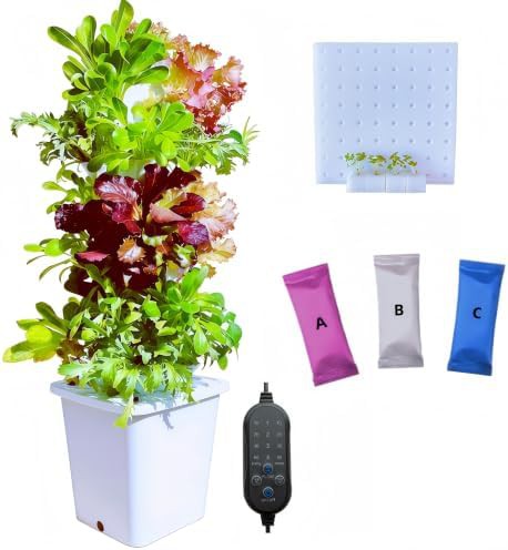 Indoor vertical garden with thirty five pods