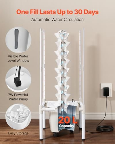 Nine tier hydroponic tower with LED lights — photo 3