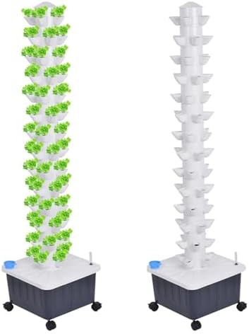 Fourteen layer vegetable tower with movable tank