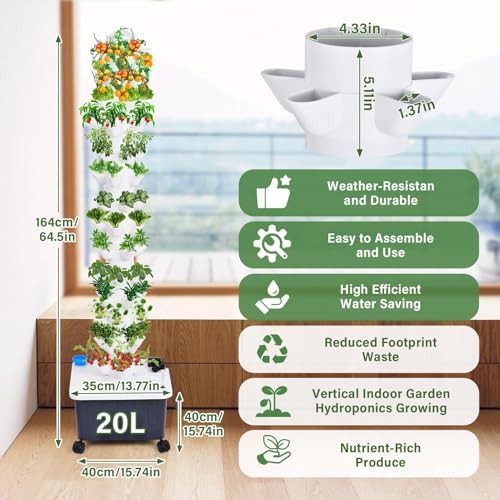 Fourteen layer vegetable tower with movable tank — photo 3
