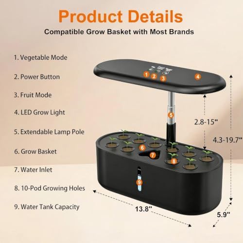 Black ten pod system with LED light — photo 4