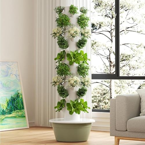 Five layer indoor tower with LED grow lights