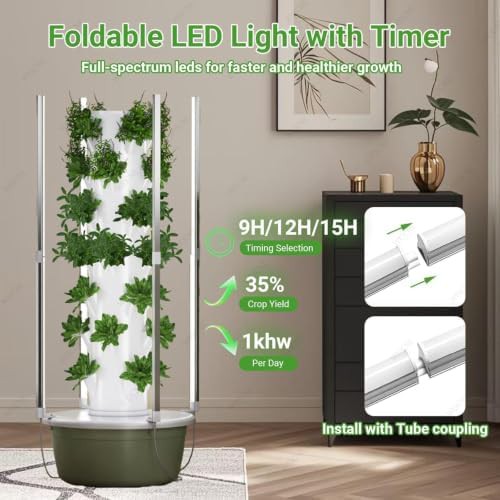 Five layer indoor tower with LED grow lights — photo 4