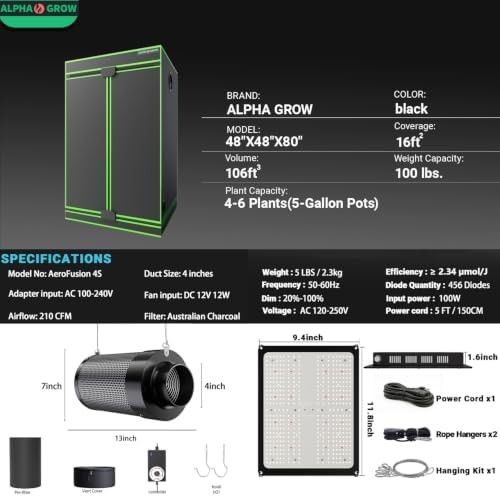 Large black grow tent with four inch fan — photo 5