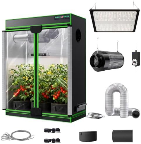Slim grow tent with silver ducting kit