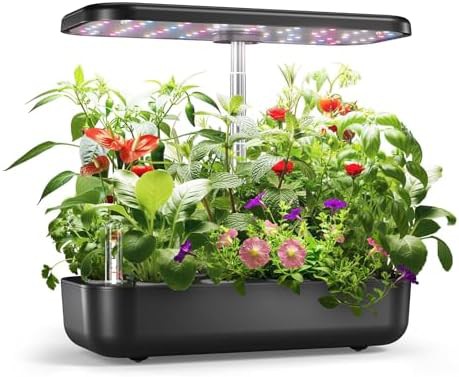 Matte black indoor herb garden 12 pods