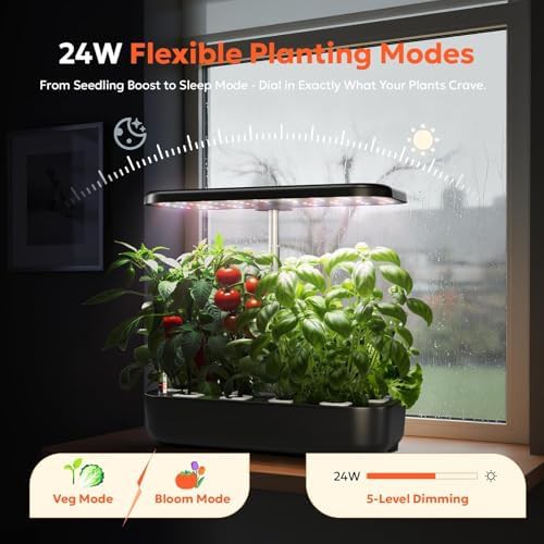 Matte black indoor herb garden 12 pods — photo 3