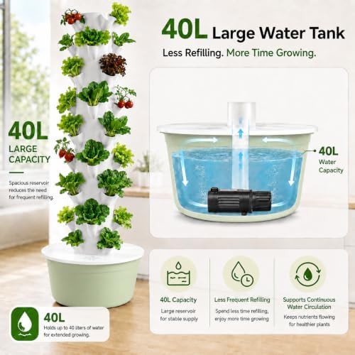 Nine tier hydroponic tower with forty liter tank — photo 4