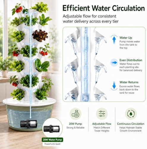 Seven tier hydroponic tower for twenty eight plants — photo 3