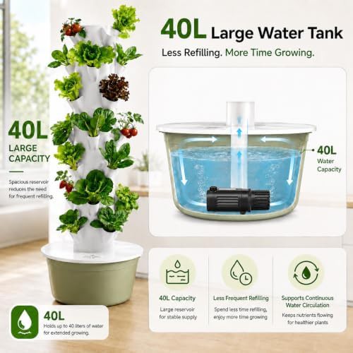 Seven tier hydroponic tower for twenty eight plants — photo 4